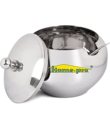 HomePro Stainless Steel Ghee Pot With Spoon Orange Shape Glosy Finish Pack of 1