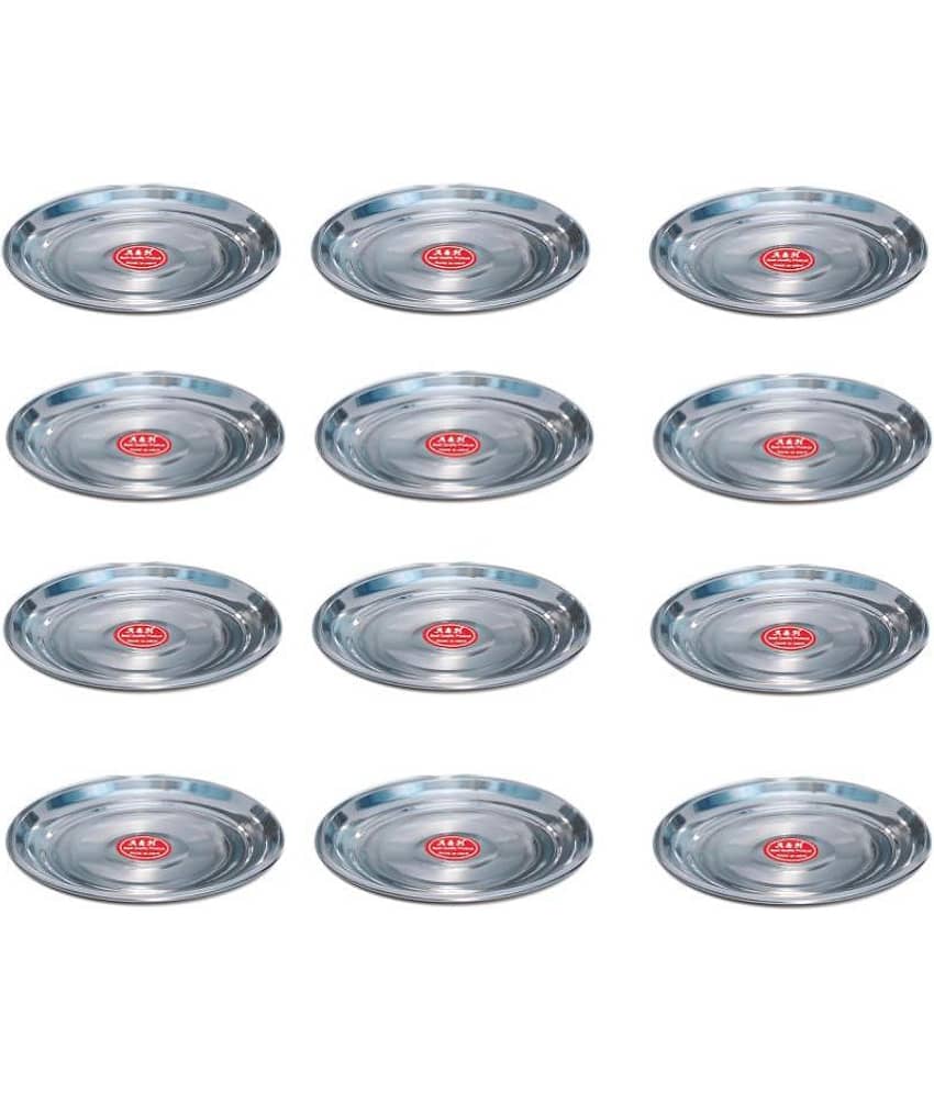 A & H ENTERPRISES 12 Pcs Stainless Steel Steel Quarter Plate
