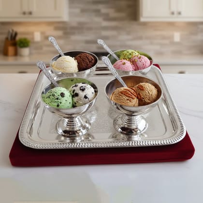 Decorative Ice Cream 4 Pc. Set With Tray (BMAS055)
