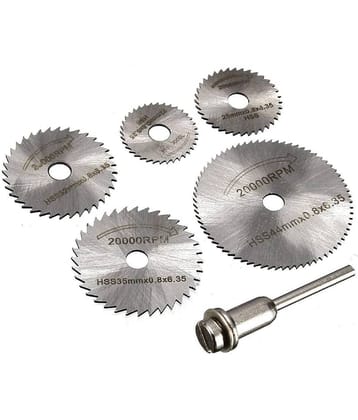 Rangwell 6Pcs Hss Saw Blades Circular Saw Blades Mandrel Cutter Rotary Tool