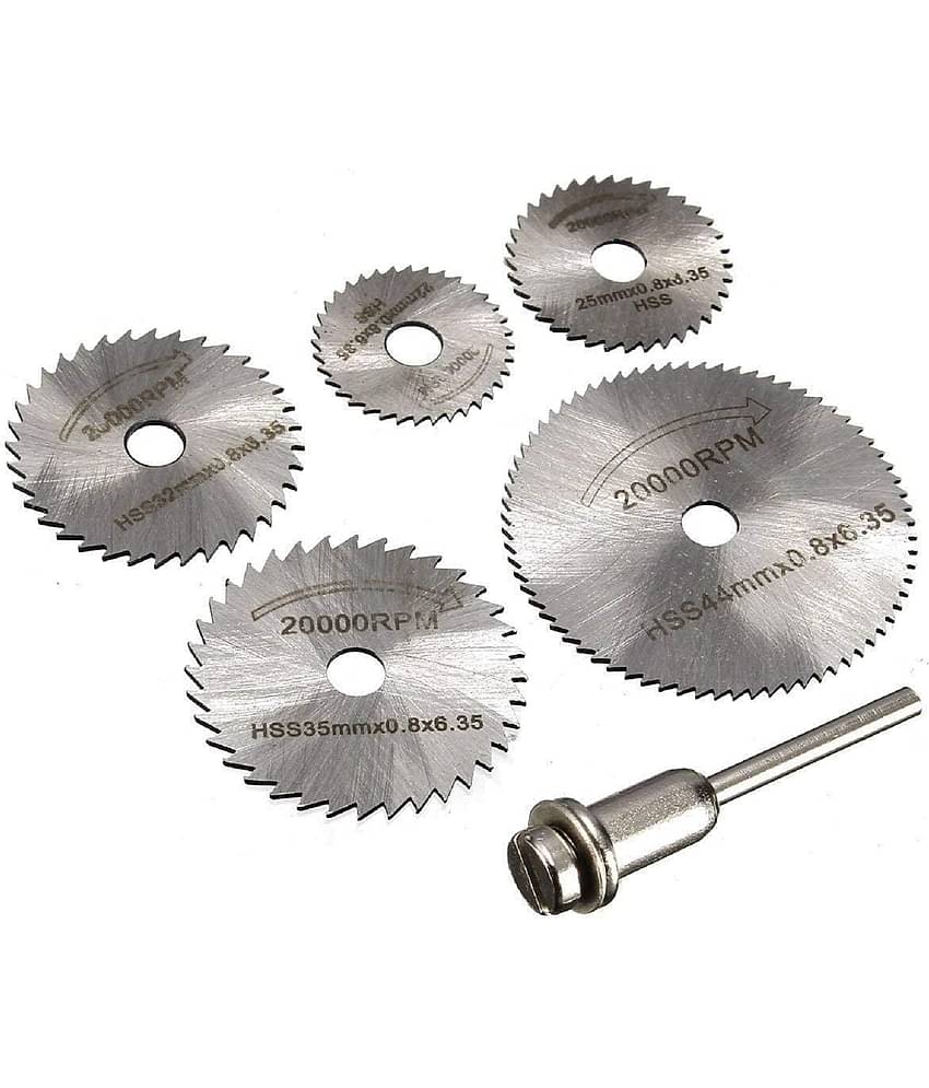 Rangwell 6Pcs Hss Saw Blades Circular Saw Blades Mandrel Cutter Rotary Tool