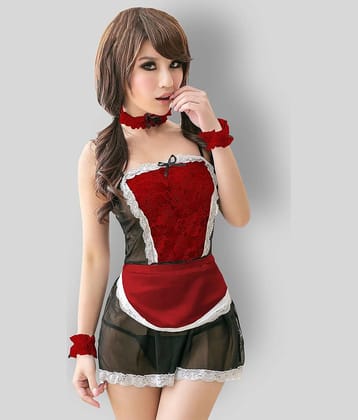 D Naked - Multicolor Net Women's Nightwear Baby Doll Dresses With Panty ( Pack of 1 )