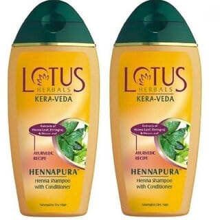 Lotus Herbals Kera-Veda Hennapura Henna Shampoo With Conditioner  With Bhringraj   200Ml ( Pack Of 2 )