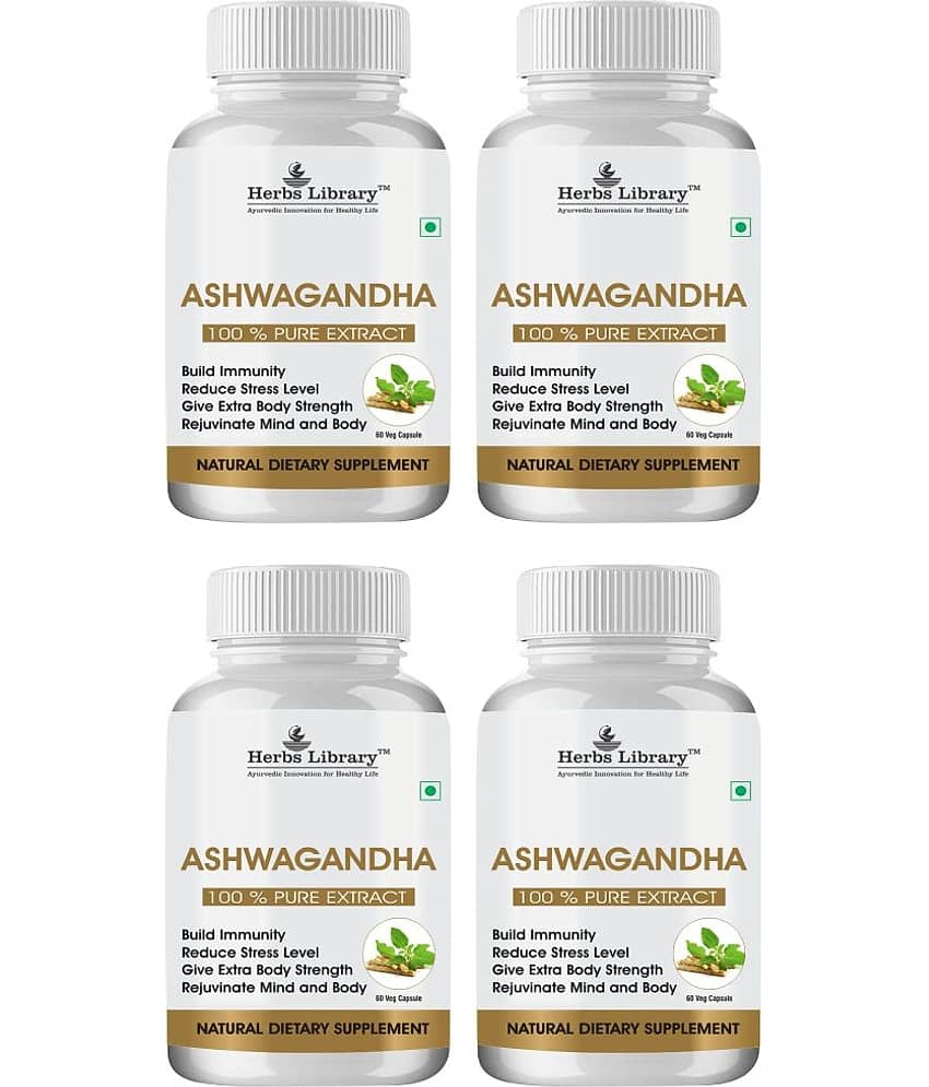 Herbs Library Ashwagandha Extract , Improve Muscles Strength, Energy and Immunity, 60 Capsules