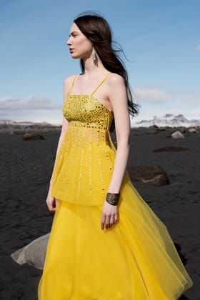 MIRROR MAXI SKIRT SET-XS / S / Sunflower Yellow / Yellow