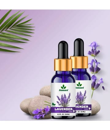 Sonavi Lavender Stress Relief Essential Oil Green With Dropper 60 mL ( Pack of 2 )