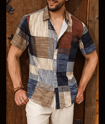 AAPSKA Poly Cotton Regular Fit Colorblock Half Sleeves Men's Casual Shirt - Multi ( Pack of 1 )