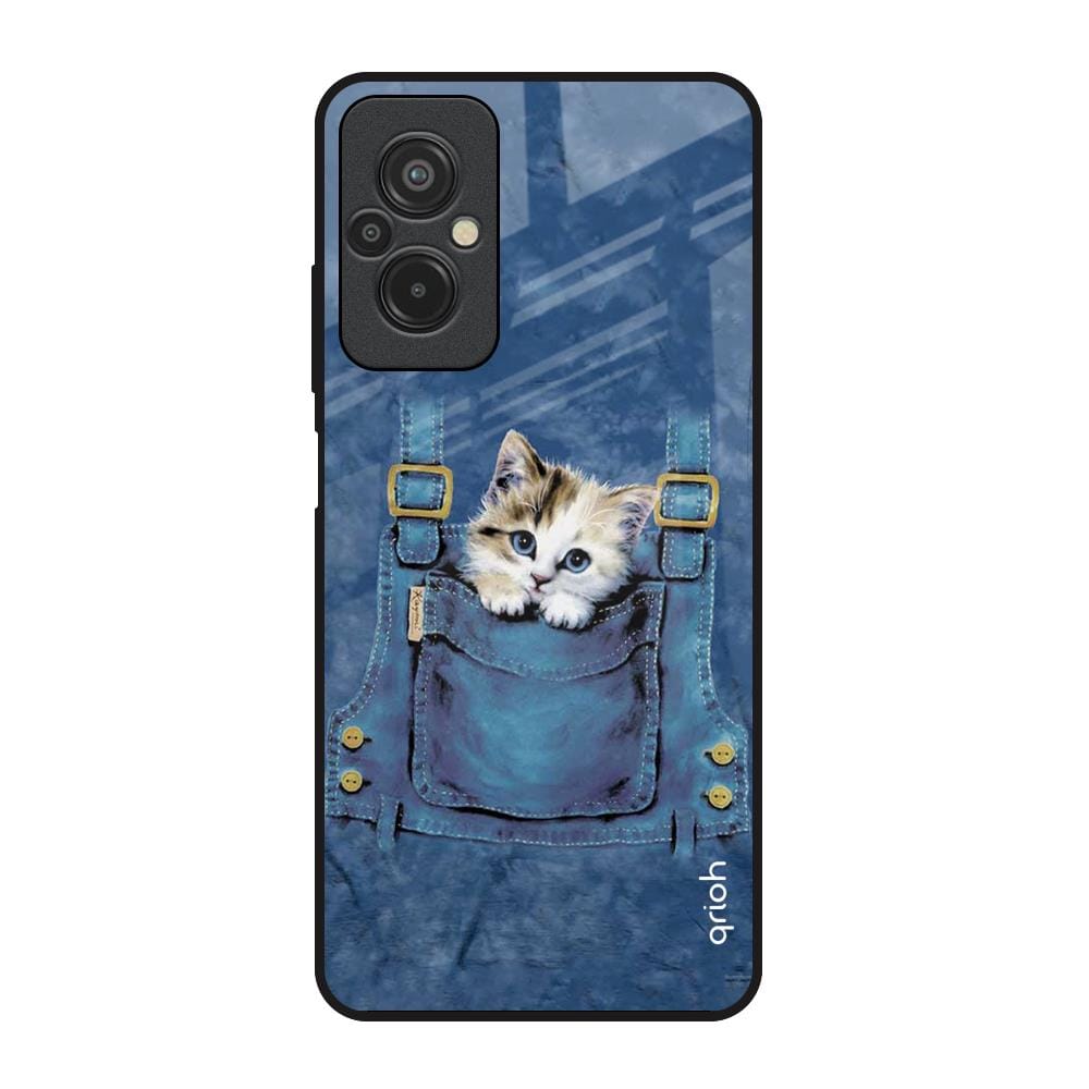 Kitty In Pocket Glass Case For Redmi 11 Prime