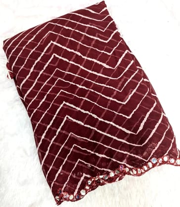 georgette Mirror abla lace with cut work