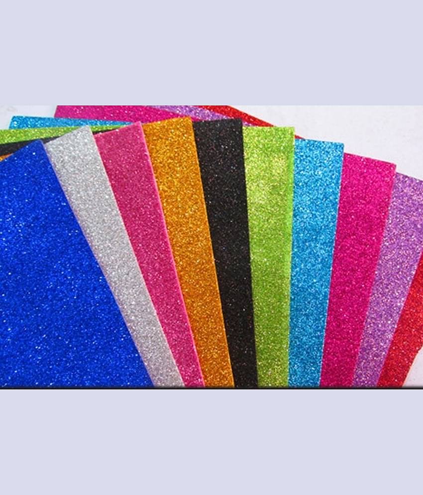 Atanands Glitter Foam Sheets Multicolor Pack of 10