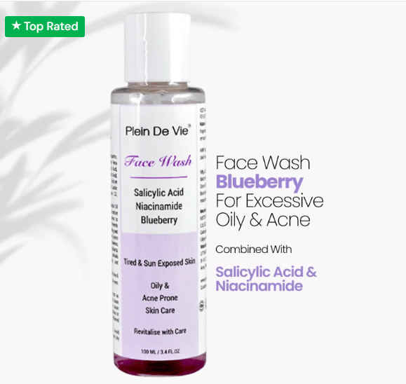 Face Wash - Blueberry, Salicylic Acid, Niacinamide for Tired & Sun Exposed Skin - 100ml