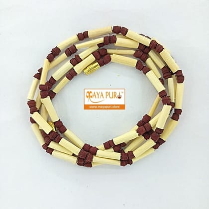 MAYAPURI Tulsi Kanthi Mala/Tulasi Mala for Neck, 2 Round | Holy Basil Wood Necklace