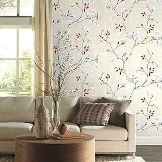 Self Adhesive Wallpaper for Wall Decor Waterproof Vinyl Stickers PVC Wall Papers (45 cm x 300 cm) (Beige Flower)