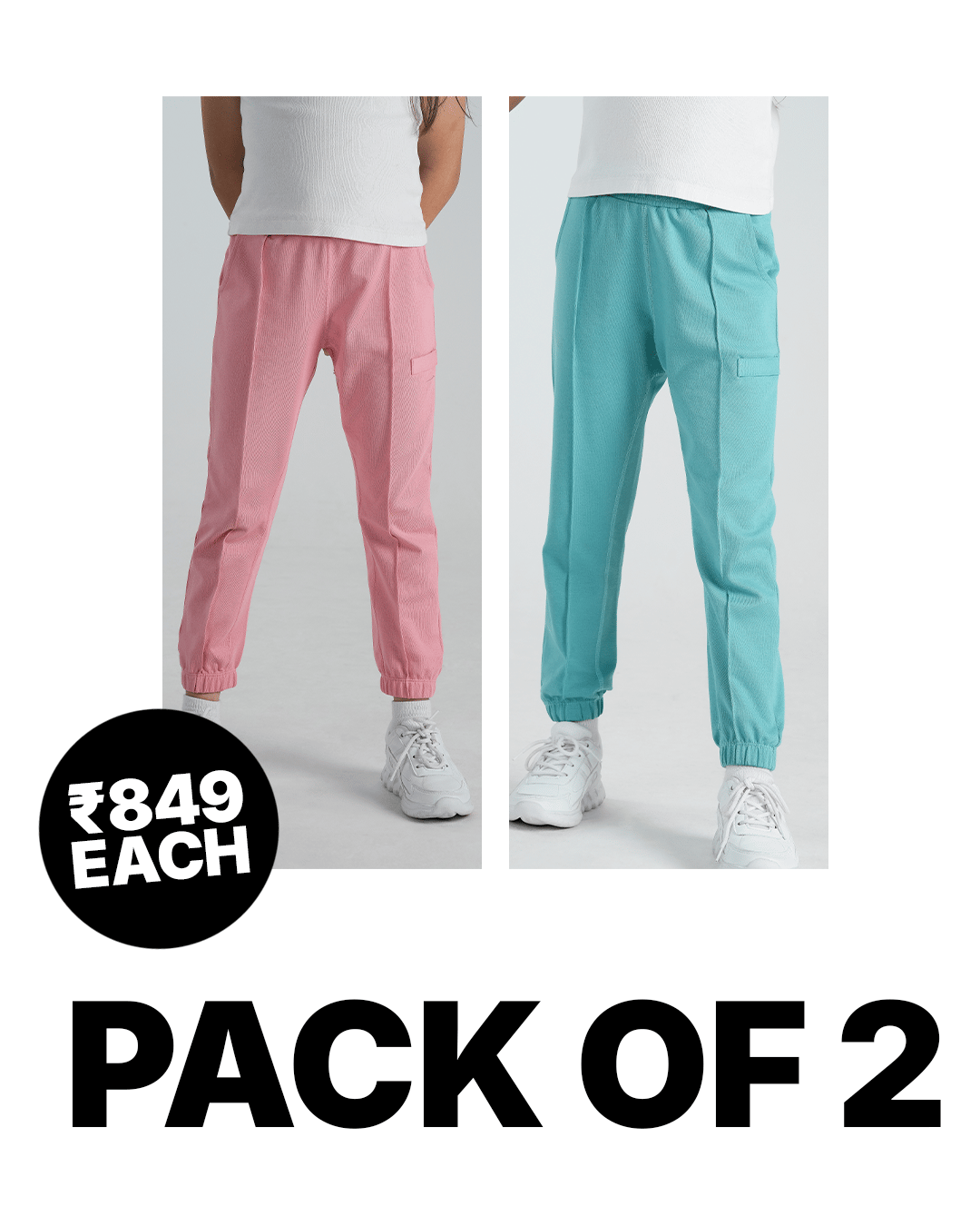 2-Pack Airy Chic Joggers-4-5 Y / Perfect Peach