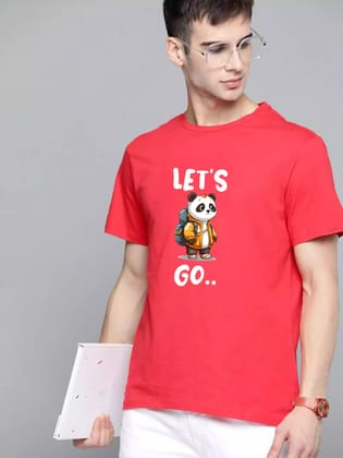 Let's Go - Sukhiaatma Unisex Graphic Printed Red T-shirt-XS-36