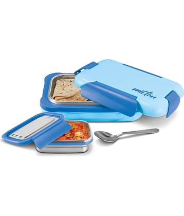 MILTON More Meal Insulated Large Tiffin Box 770ml with Inner Stainless Steel box 175ml & Spoon Blue
