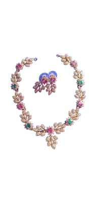 Dazzling Neck Set with Navaratna Stones