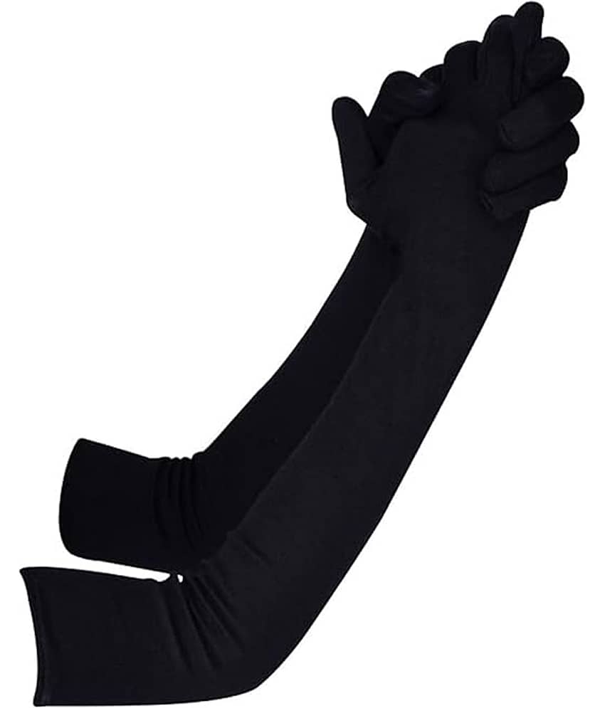 THRIFTKART Black Women's UV Protection Gloves ( Pack of 1 )