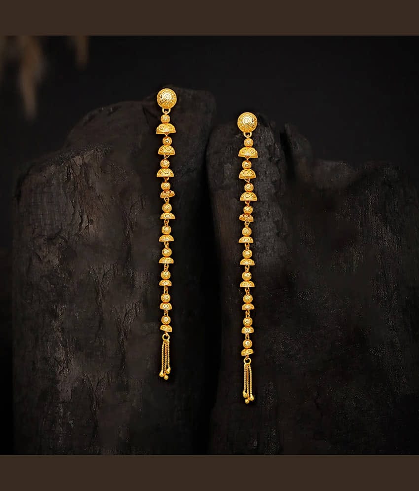 LUV FASHION Golden Threader Earrings ( Pack of 1 )