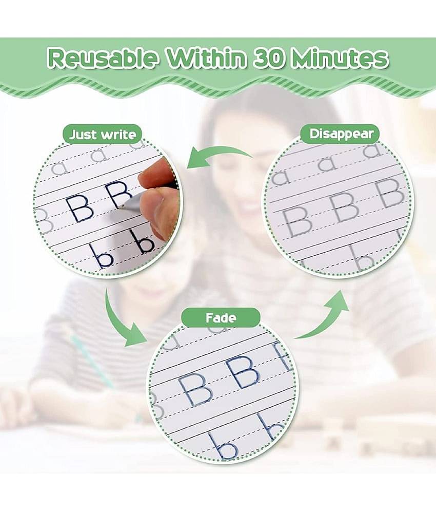 Sank Magic Practice Copybook (4 Books +10 Refills + 1Grip +1 Pen) - magic book, magic practice book, sank magic practice book, magic practice copybook, sank magic practice copybook, magic book for kids