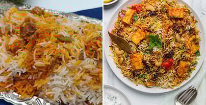 1 x Paneer Biryani, 1 x Chicken Tikka Biryani
