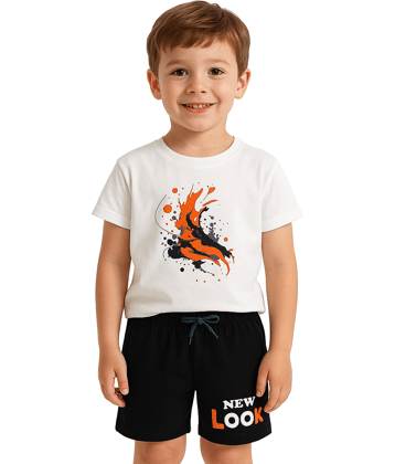 RBF84 Pack of 1 Baby Boys Cotton T-Shirt & Shorts Set ( Multicolor )