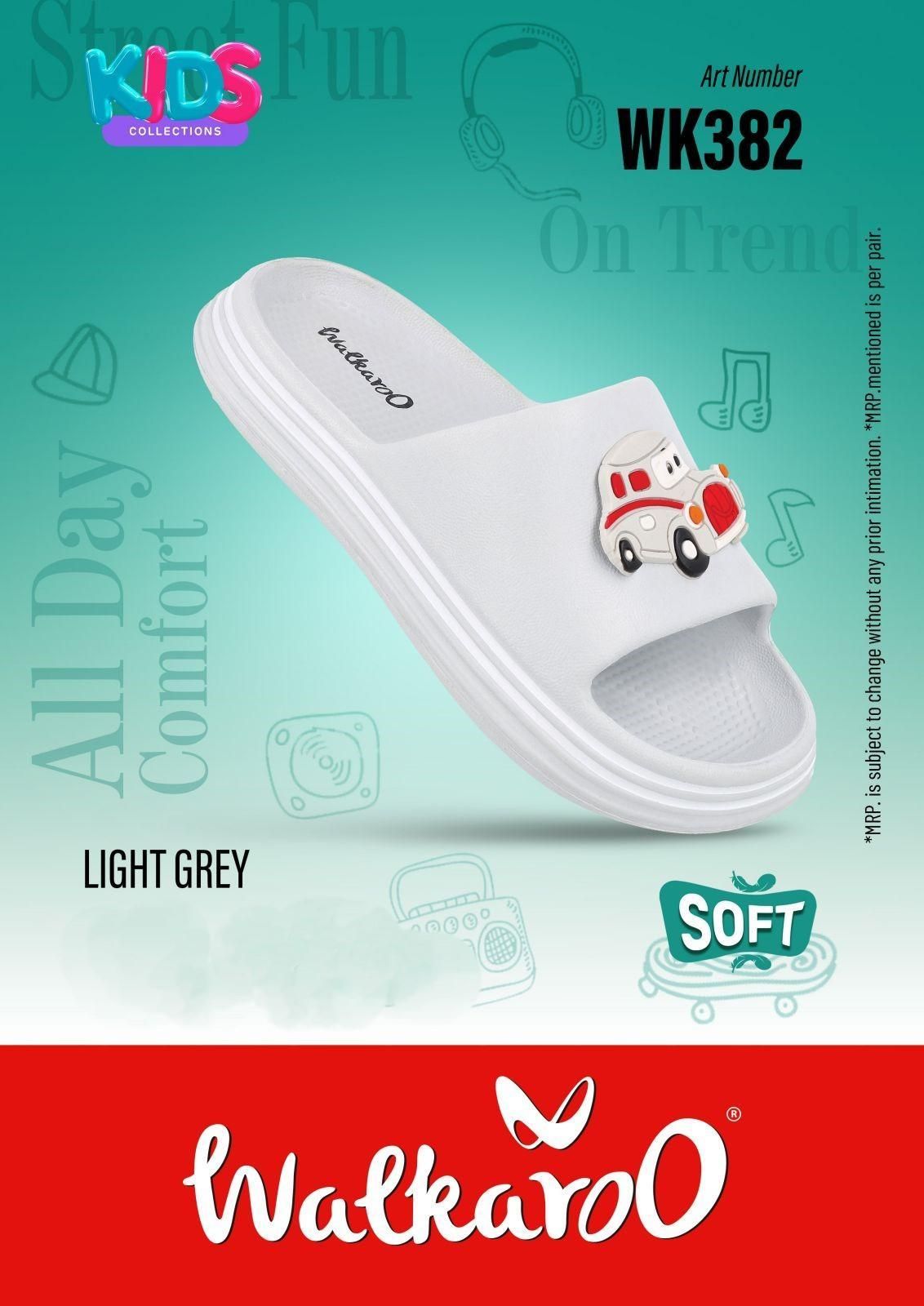 Walkaroo WK382 Light Grey No 9(s) Infant Slides