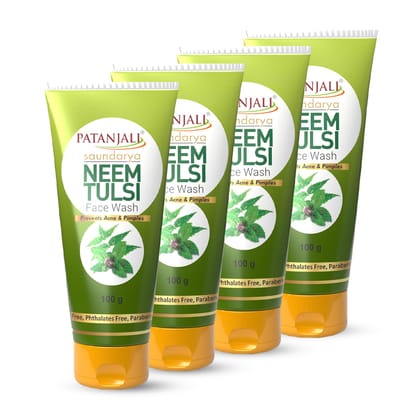 Patanjali Saundarya Neem Tulsi Face Wash, for Clean and Fresh Skin with Natural Ingredients for Daily Use 100g (Pack of 4) Patanjali Saundarya Neem Tulsi Face Wash, for Clean and Fresh Skin with Natural Ingredients for Daily Use 100g (Pack of 4) - Multic