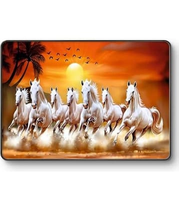 SAF Vastu 7 Ruuning Horses Painting With Frame