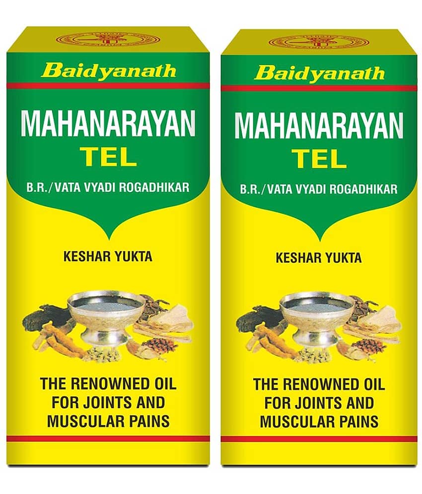 Baidyanath Mahanarayan Oil Pain Relief Oil for Joint, Knee, Back and Muscle 50ml (Pack of 2)