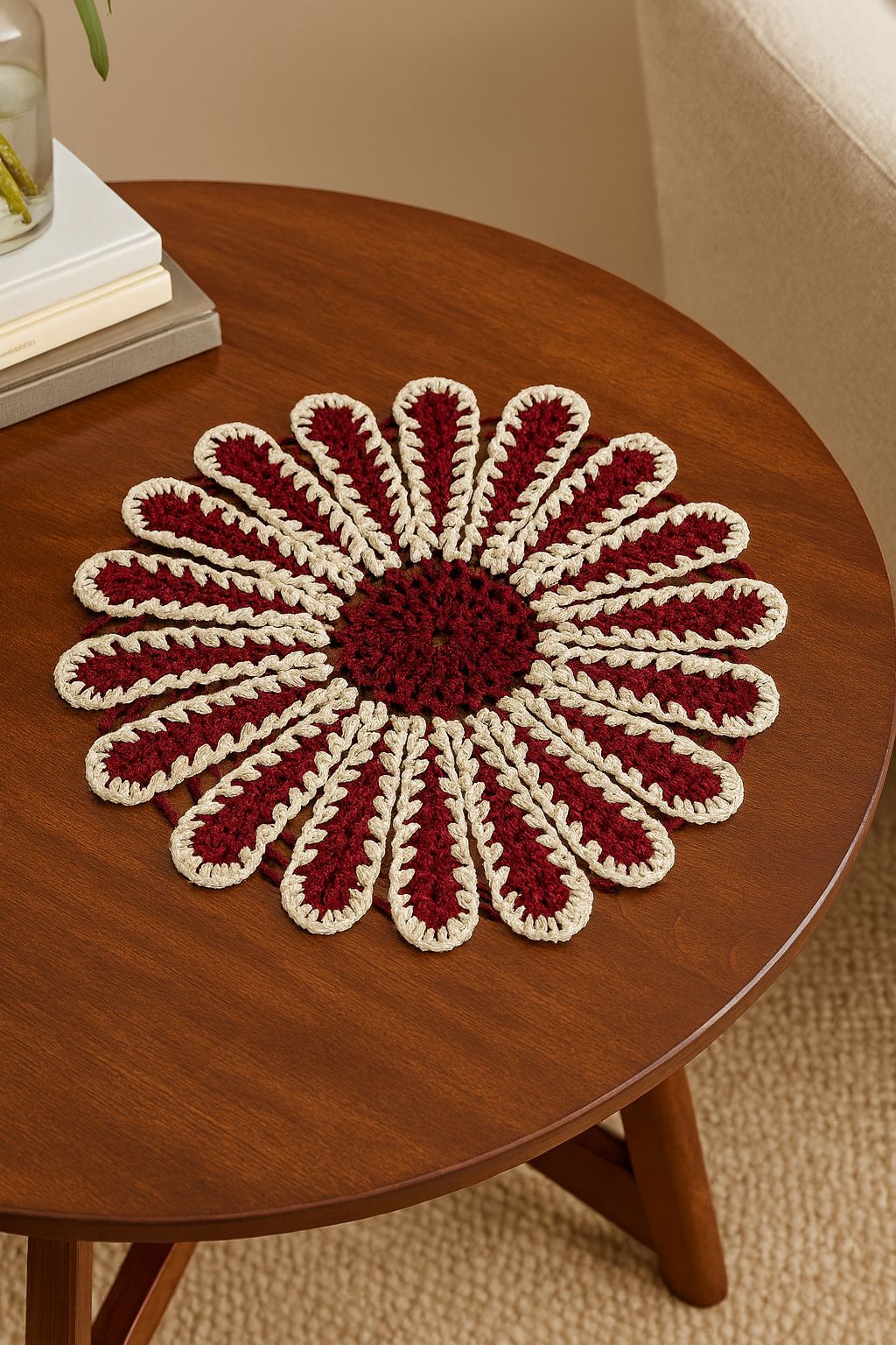 Blossom Crochet Plate Mat Set (Pack of 6)