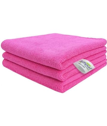SOFTSPUN - Microfibre Hand Towel ( 48x36 ) cm 301-350 -GSM ( Pack of 3 ) Pink