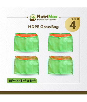 Nutrimax 200 GSM HDPE Grow Bags 18 x18 x 8 inch Pack of 4 Outdoor Plant Bag