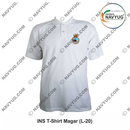 ArmyNavyAir Indian Navy INS Magar T-Shirt (Small) | Premium Polo | Casual & Defence Wear