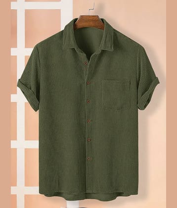Eyebogler Cotton Blend Regular Fit Solids Half Sleeves Men's Casual Shirt - Green ( Pack of 1 )