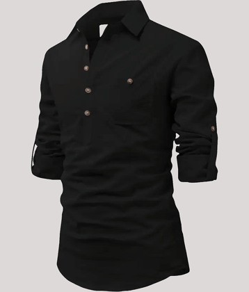 Life Roads Beige Cotton Men's Shirt Style Kurta ( Pack of 1 )