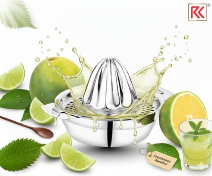 RK Glasses Stainless Steel Citrus Juicer, Manual Hand Press Lemon & Orange Squeezer with Strainer for Fresh Juice � Durable, Easy to Clean RK Glasses Stainless Steel Citrus Juicer, Manual Hand Press Lemon & Orange Squeezer with Strainer for Fresh Juice � Durable, Easy to Clean