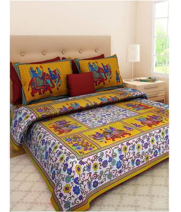 Bombay Spreads Cotton King Bedsheet ( Yellow )
