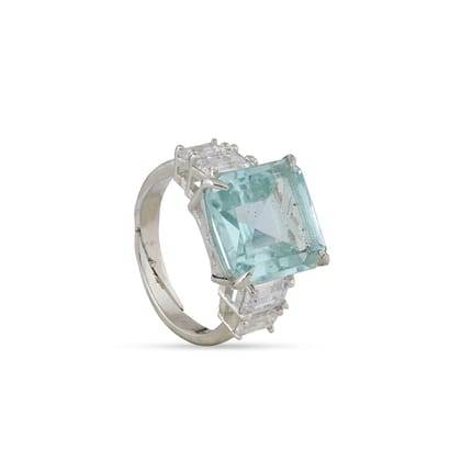 Denver - Aqua Blue Cubic Zirconia Ring-US 6
