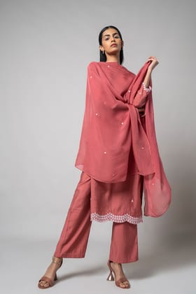 Dusty Rose Kurta Set-XS