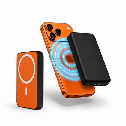 Nextech MagNxt | 10,000mAh MagSafe Power Bank | 22.5W Fast Charging | Type-C PD | 15W Magnetic Charging | iPhone Power Bank Wireless | Compatible with All Smartphones | LED Indicator | OrangeBlack Nextech MagNxt | 10,000mAh MagSafe Power Bank | 22.5W Fast Charging | Type-C PD | 15W Magnetic Charging | iPhone Power Bank Wireless | Compatible with All Smartphones | LED Indicator | OrangeBlack