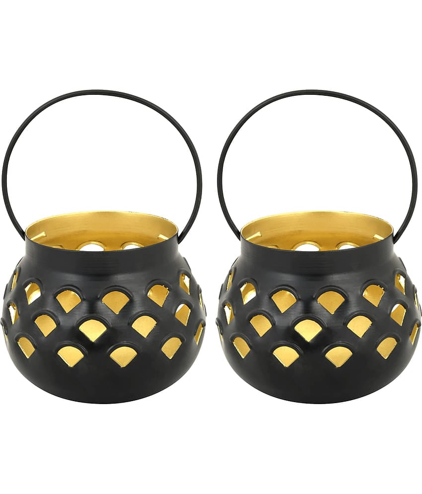 Urban hemlet Table Top Iron Tea Light Holder - Pack of 2