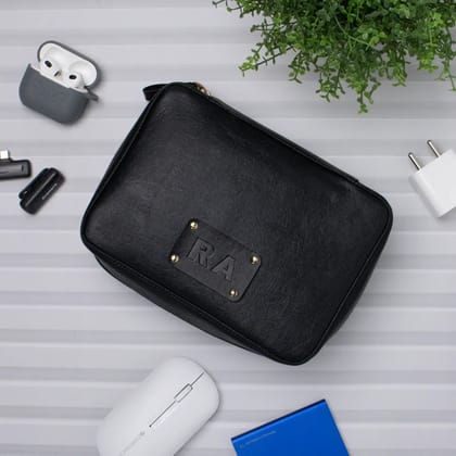 PERSONALISED TECH ORGANISER - BLACK-Black