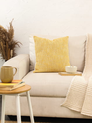 Vindhya - Set Of 2 Cushion Covers (Yellow) - 45X45 cm-45X45cm / Yellow / 100% Cotton