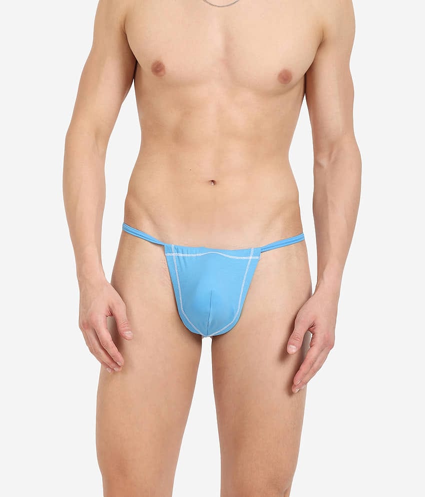 La Intimo Pack of 1 Cotton Blend G-String For Men's ( Blue )