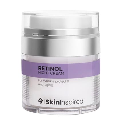 SkinInspired Retinol Night Cream For Wrinkles & Anti-Aging | Lightweight Cream for Age Spots, Fine Lines and Wrinkles | Anti Aging Cream For Women & Men | For All Skin Types | 50 g SkinInspired Retinol Night Cream For Wrinkles & Anti-Aging | Lightweight 