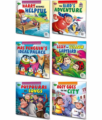 Story Books For Beginners Pack of 6 Books| Early Reader Series in Large Font (v1)