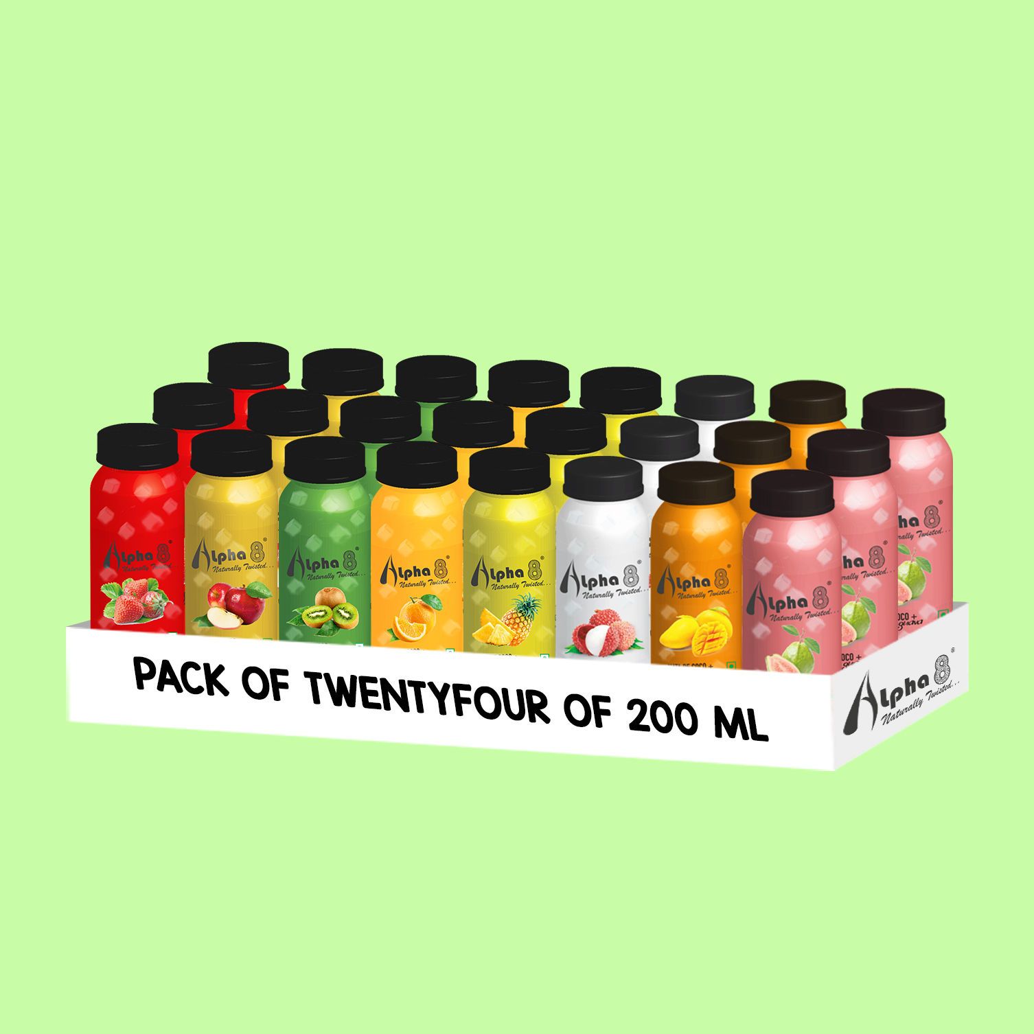Alpha 8 Mix Assorted Flavors, 200 ml - Pack of 24
