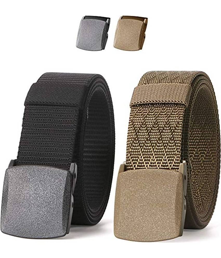 Edifier - Multicolor Nylon Men's Casual Belt ( Pack of 2 )