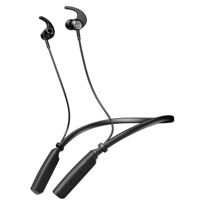 Boat Rockerz 202, ENx Tech, 20H Battery, in Ear, Dual Pair, Fast Charge, Magnetic Buds, Stream Ad Free Music via App Support, Bluetooth Neckband, Wireless with Mic Earphones (Active Black) Active Black
